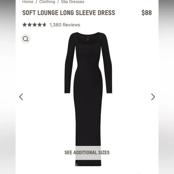 SKIMS soft lounge long sleeve maxi scoop neck dress - Picture 4 of 4